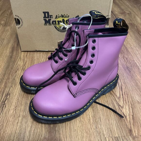 Dr. Martens Shoes - DR MARTENS 31580 purple leather lace up combat boots booties shoes women’s 8 new